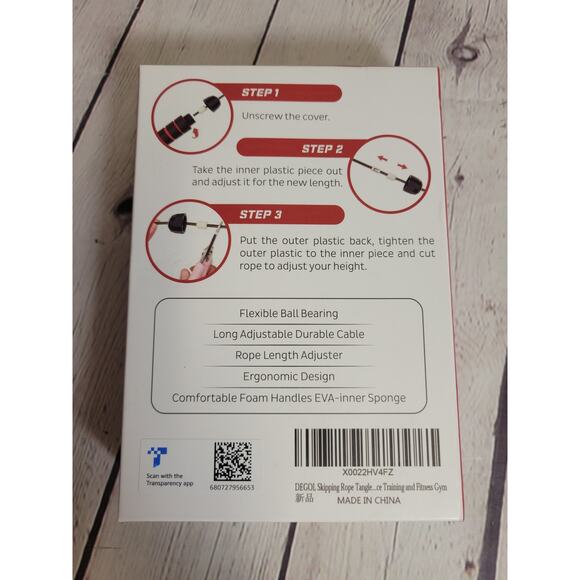 NEW Degol Skipping Rope Adjustable 6” Memory Foam Handles Aerobic Exercise Gym - Picture 2 of 4